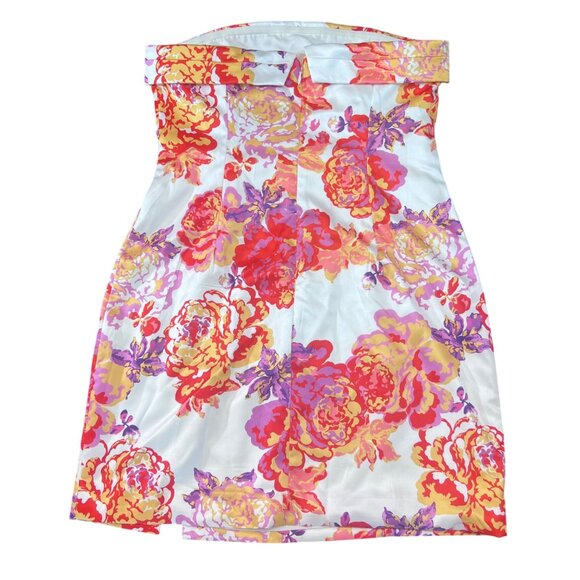 Runaway The Label Strapless Floral Satin Jade Mini Dress Acadia M US 6 UK 10 NWT - Picture 2 of 7